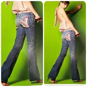 7 FOR ALL MANKIND Jeans Women’s 29 Bootcut Pink Pocket Vintage Distressed NWOT